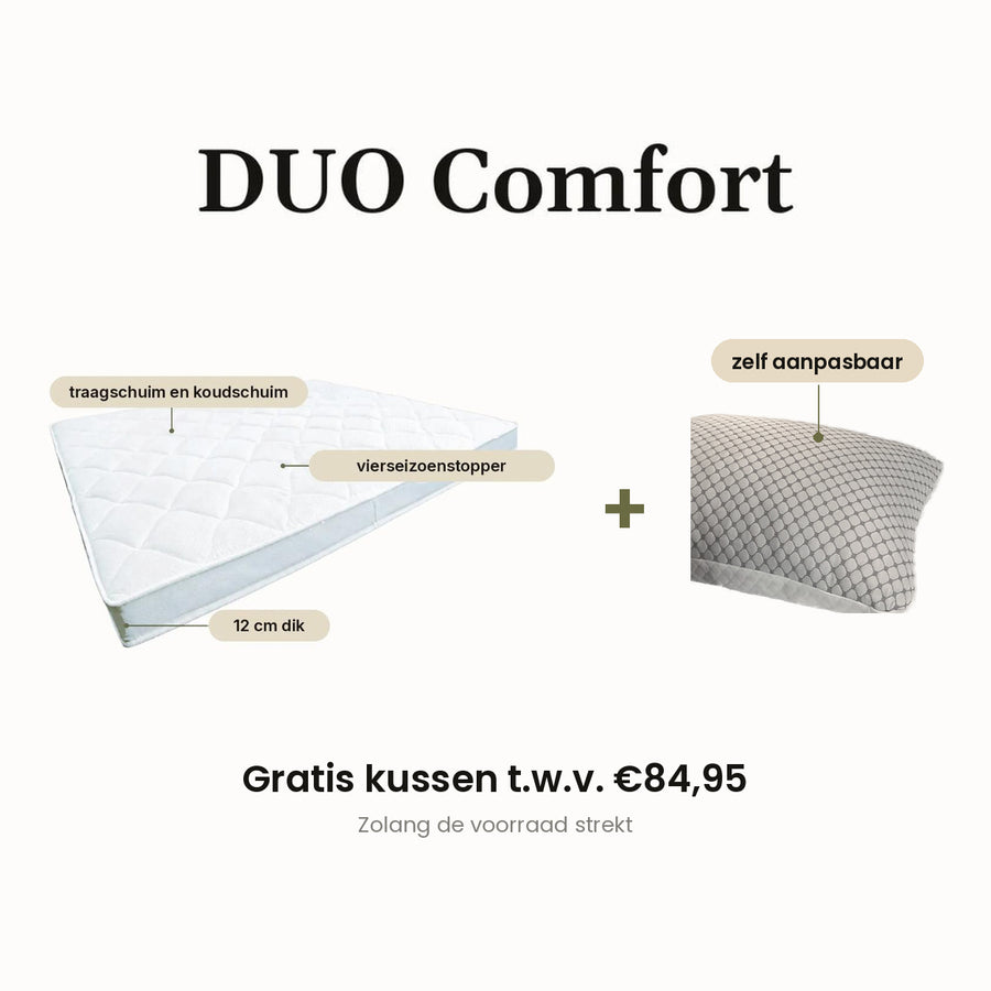 DUO Comfort (koudschuim/nasa) + Gratis Kussen (t.w.v. 69,95)