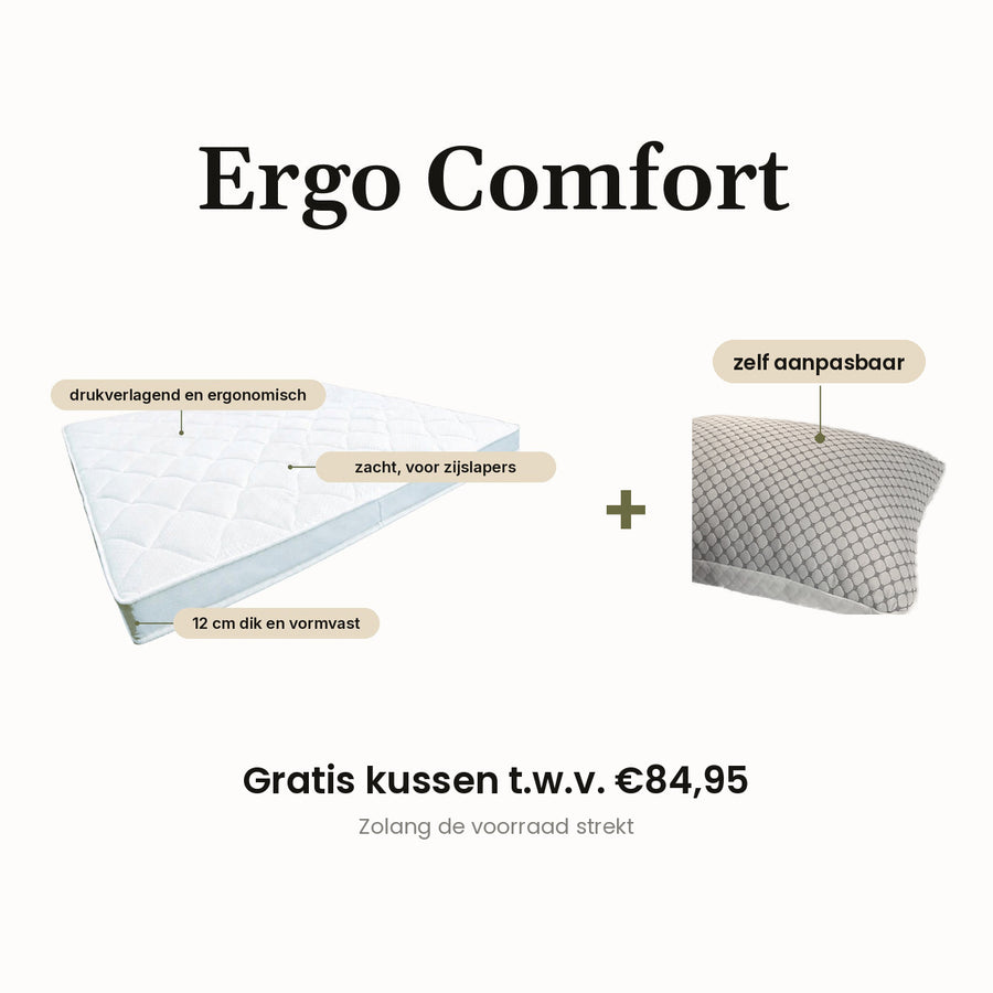 Ergo Comfort (traagschuim) + Gratis Kussen (t.w.v. 69,95)